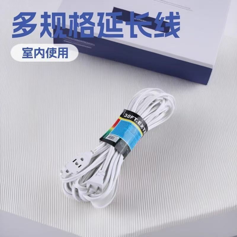 Cable de extensión de 9 agujeros Amazon comercio exterior dos núcleos polar enchufe de estilo americano cable de extensión de fábrica interior