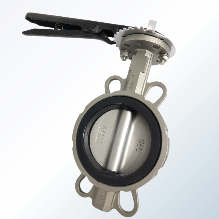 不锈钢风阀蝶阀对夹蝶阀304手柄D71X-16P