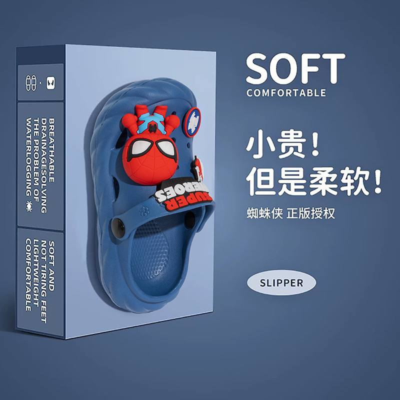 Spiderman Cartoon Children's Slippers Indoor Home Summer Boys Hole Shoes Soft Sole Wear-resistant Outdoor Beach Shoes Spiderman Cartoon Children's Slippers Indoor Home Summer Boys Hole Shoes Soft Sole Wear-resistant Outdoor Beach Shoes