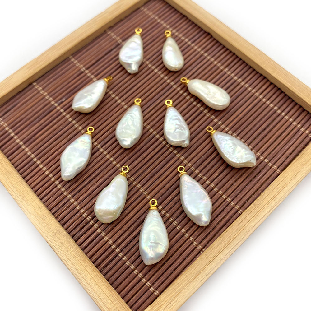 3g Weight Pendant Jewelry Making Type 1 Piece 10 * 22mm Freshwater Pearl Geometric Pendant