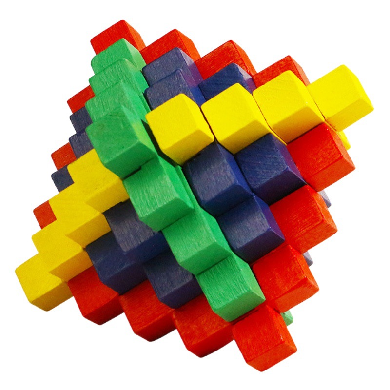 Colorido bloqueo Luban conjunto completo de alta dificultad Cubo de Rubik juguetes educativos inteligencia cerebro-movimiento niños ancianos de seis vías Kong Ming bloqueo
