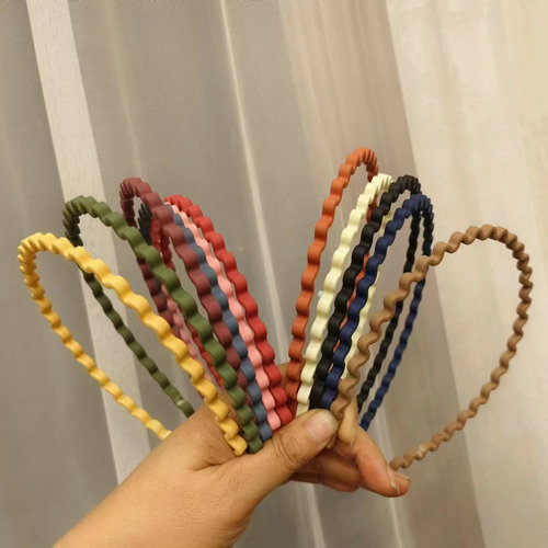 Matte Multi-Color Fashion Pressure Hairband Invisible Wave Hairband Summer Sports Face Washing Flyaway Short Hair Hairband