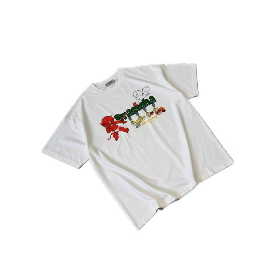 Trendiges, verwaschenes, lässiges Hip-Hop-T-Shirt mit Rundhalsausschnitt und kurzen Ärmeln im Used-Look – für Damen und Herren_voghion.com