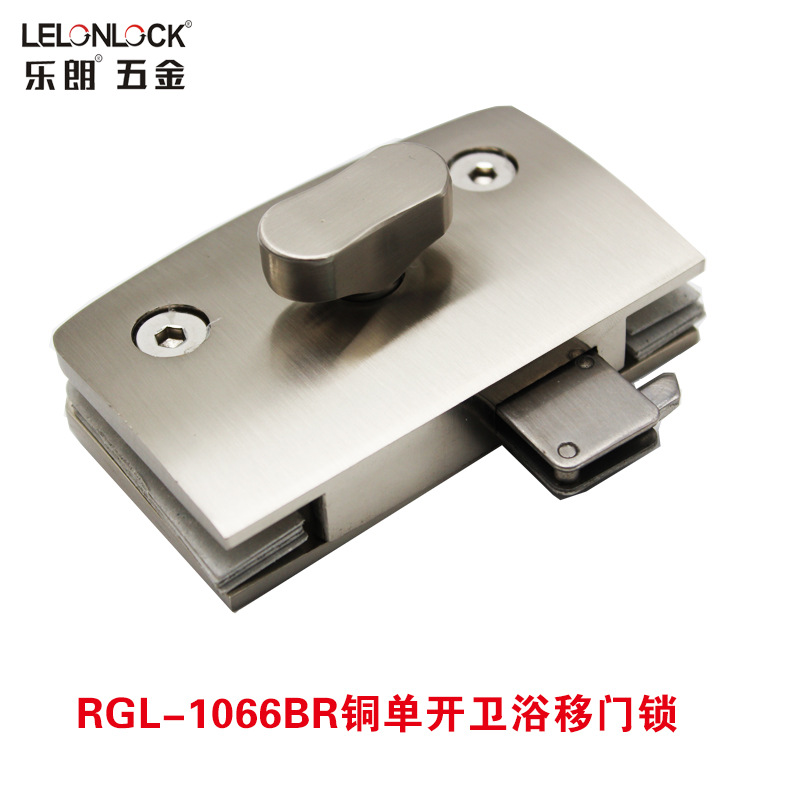 Cuadrado todo cobre rojo y verde indicador de la cerradura de la puerta de vidrio cerradura del indicador del pasador del baño cerradura de la puerta de vidrio sin marco de apertura simple y doble