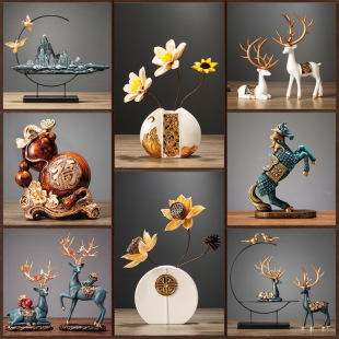 New Chinese Style Vintage Ornaments Living Room Home Furnishings Creative Entrance TV Cabinet Wine Cabinet Office Opening Gift