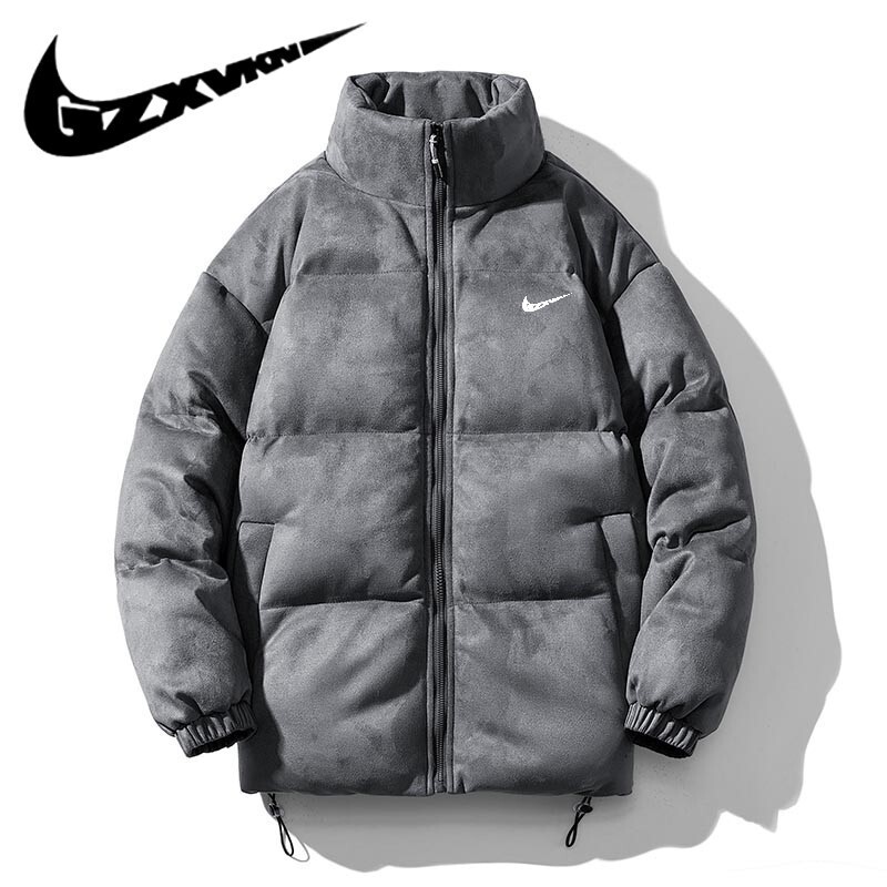 2023 Deerskin Velvet Cotton Jacket for Men with Stand Collar, Thickened Puffer Jacket, Sports Casual Cotton Coat for Women, Warm Winter Style