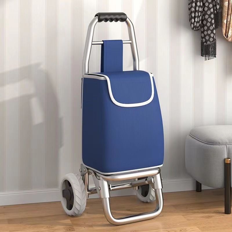 Portable Shopping Folding Cart for Home Use, Stair-Climbing Trolley for Elderly, Lightweight Grocery Shopping Handcart, Luggage Cart