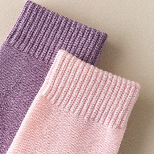 Zhuji Hosiery Autumn/Winter Thick Solid Color Ribbed Socks Original Manufacturer Japanese Style Fashion Warm Cold Insulating Knee-High Socks Long Socks