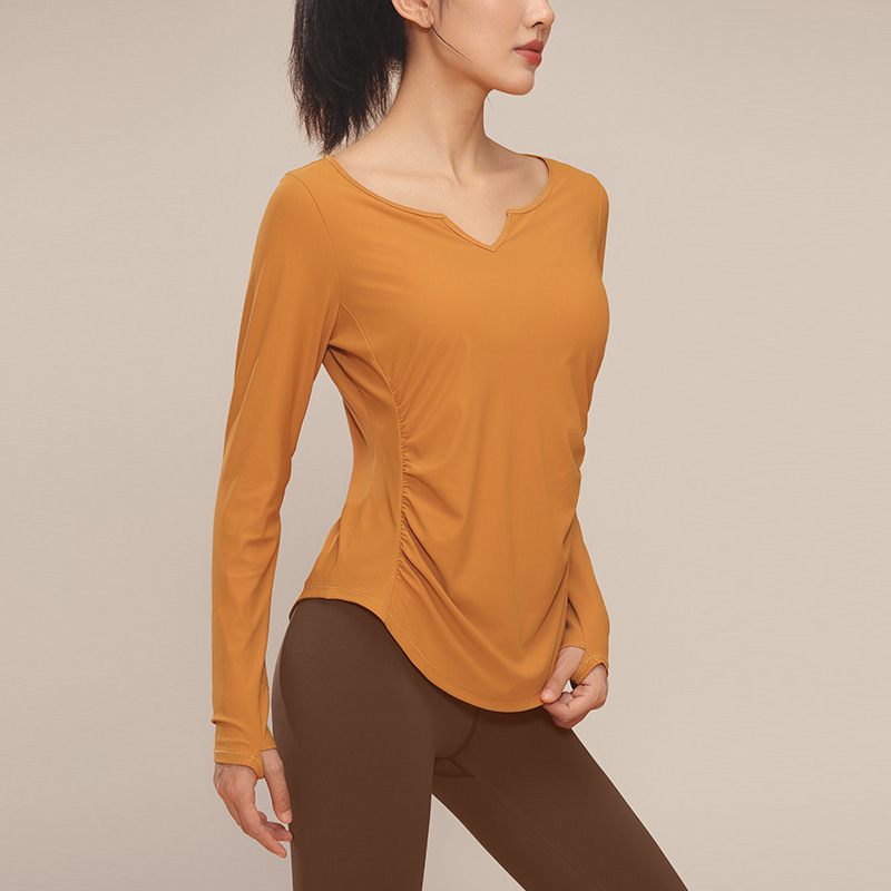 Nylon yoga clothes women's quick-drying fitness clothes sports tops Pilates training clothes long-sleeved clothes running Blouse Autumn Nylon yoga clothes women's quick-drying fitness clothes sports tops Pilates training clothes long-sleeved clothes running Blouse Autumn