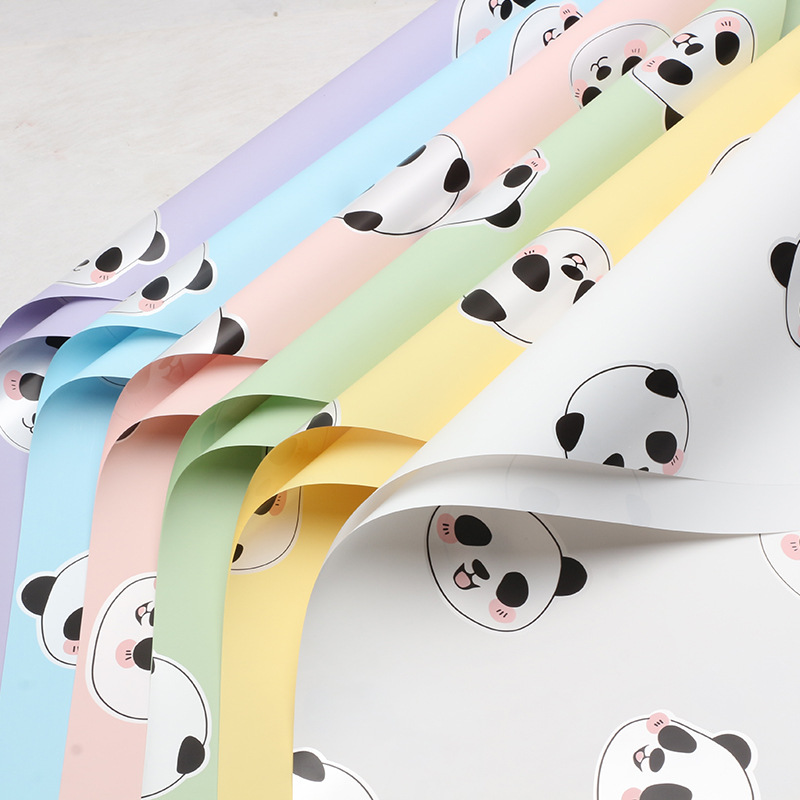 Huaxi oso de dibujos animados papel de embalaje de flores impermeable película de perla adorable oso bocadillos ramo de flores papel de embalaje florista