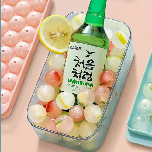 Ice ball mold ice cube mold with lid plastic refrigerator ice box ice mold creative spherical ice ball plastic ice tray