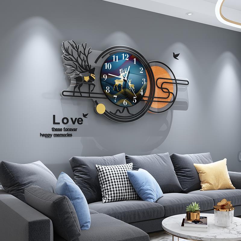 厂家直销现代网红欧式挂钟轻奢创意挂钟客厅家用挂墙大气装饰钟表