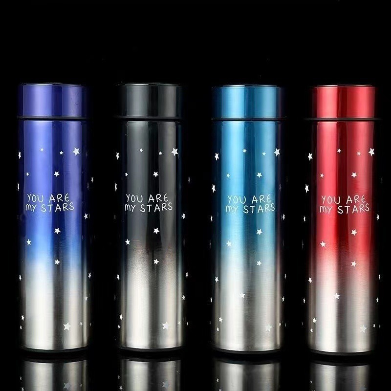 智能杯渐变色二代熊保温杯网红礼品304不锈钢水杯高颜值女生直杯