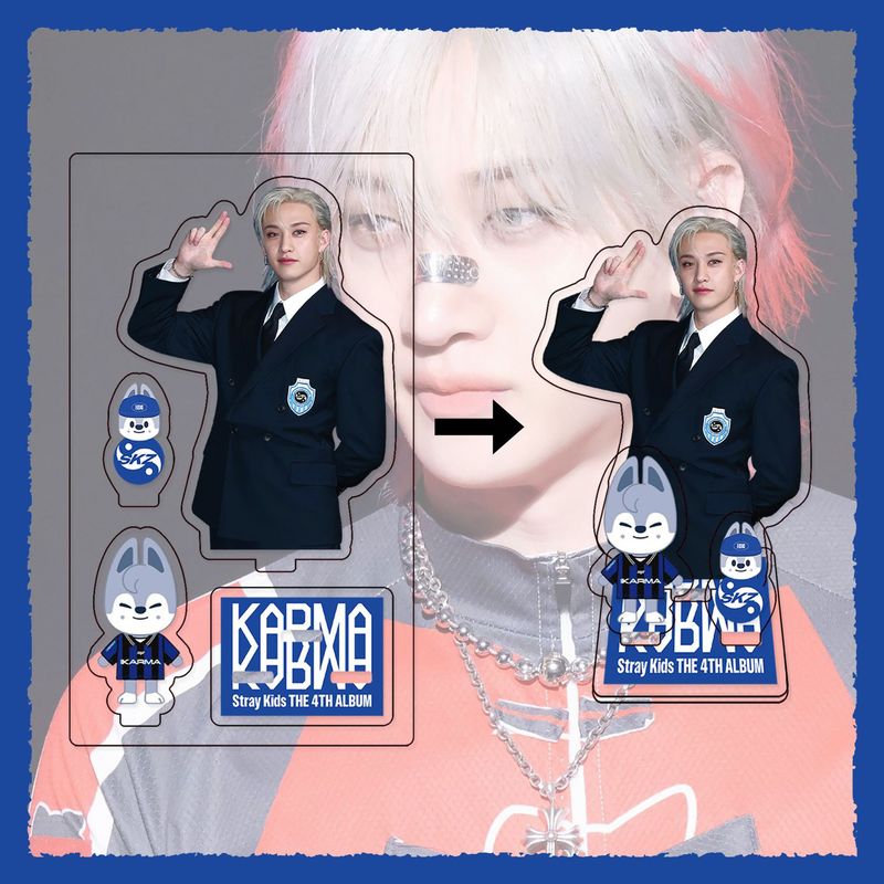 StrayKids立牌 正规专辑KARMA黄铉辰李龙馥亚克力周边摆件3件套|undefined
