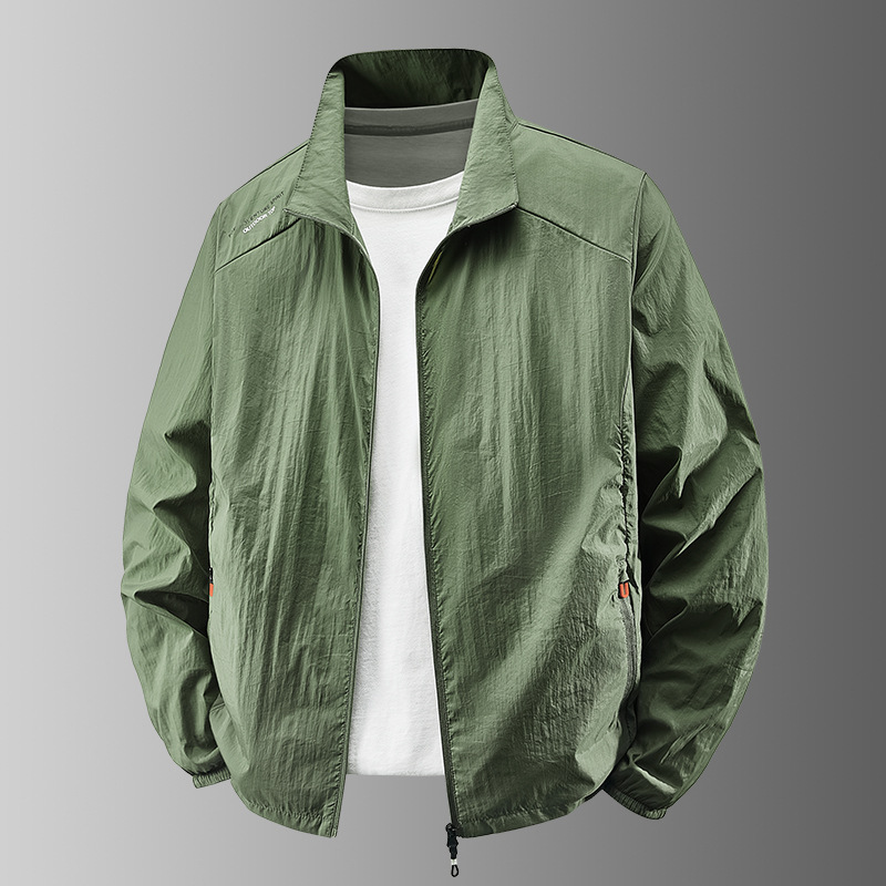 Cross-border Men's Sunscreen Clothing Summer Thin Ice Silk Quick-drying Casual Coat Skin Light Breathable Anti-ultraviolet Fishing Clothing