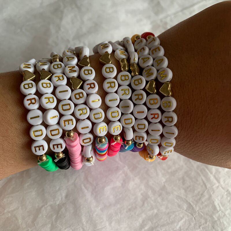 Amazon New Beaded Bracelet English Letter BRIDE TEAM Bracelet Bride Bridesmaid Wedding Gift