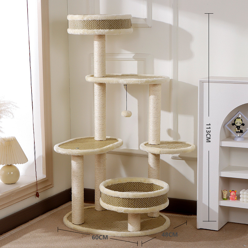 Estante de escalada para gatos al por mayor, camada para gatos, cama grande integrada, garra de gato, plataforma de salto de árbol de gato, tabla de agarre de sisal, suministros para mascotas