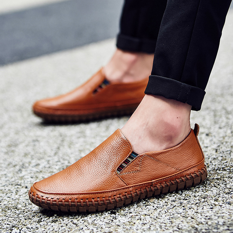 Fashion Slip-On First Layer Cowhide Loafers Cross-Border Large Size Formal Slip-On Leather Shoes Casual Shoes Lazy Shoes Men's Shoes Fashion Slip-On First Layer Cowhide Loafers Cross-Border Large Size Formal Slip-On Leather Shoes Casual Shoes Lazy Shoes Men's Shoes