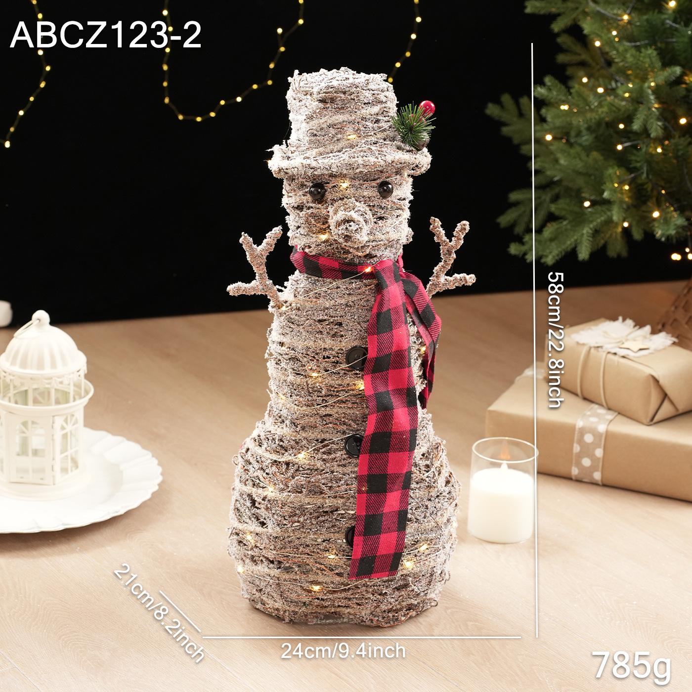 Navidad de hierro forjado muñeco de nieve árbol de Navidad alce regalos de polvo pegajoso cuerda de cáñamo brillante Navidad creativa decoración de ventanas de escritorio