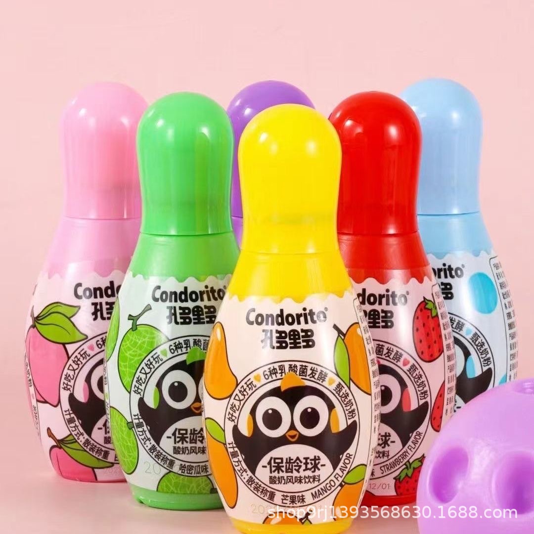 Kondoriduo Bowling Lactic Acid Bacteria Yogurt Flavored Drink Children's Sugar Toys Summer Snacks Wholesale