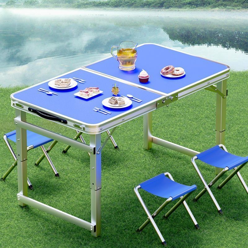 Mesa plegable al aire libre, puestos en el mercado nocturno, puestos, mesas plegables convenientes, mesas de campamento al aire libre, mesas de aleación de aluminio engrosadas