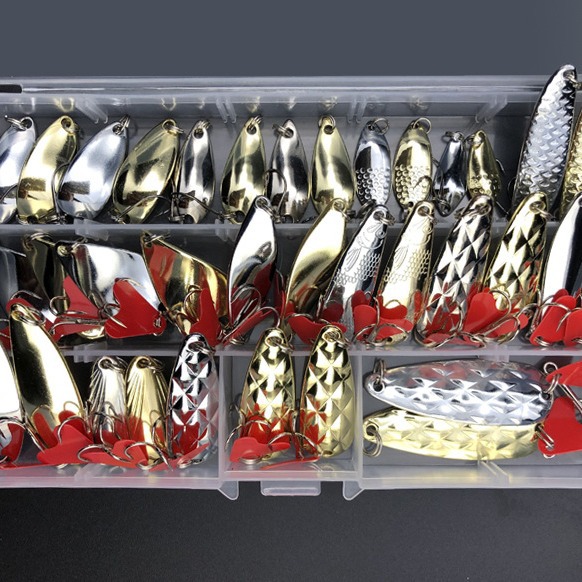 35 piezas Luya cebo lentejuelas traje de agua dulce agua de mar universal falso cebo rebordear bajo negro pescado especial matar traje de placa de hierro