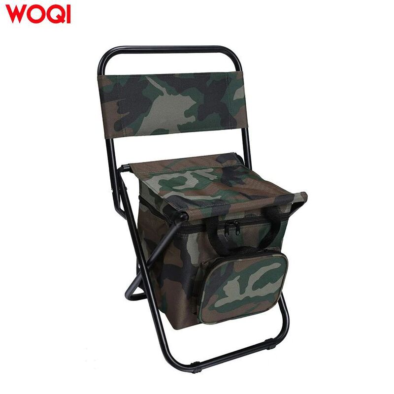 WOQI fishing chair with cooler bag compact fishing chair foldable camping chair