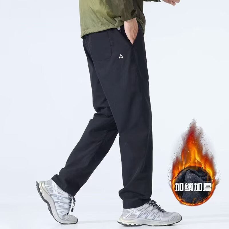 Trendy Men's Sweatpants Autumn and Winter New Loose Casual Fashion Cargo Fleece-Lined Straight Pants Men's New Style