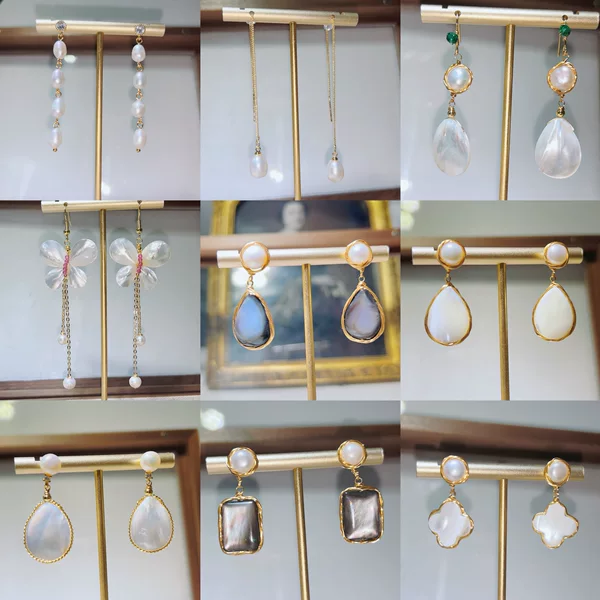 Original design hand-made water drop pearl earrings temperament long tassel lady earrings 18K gold earrings wholesale