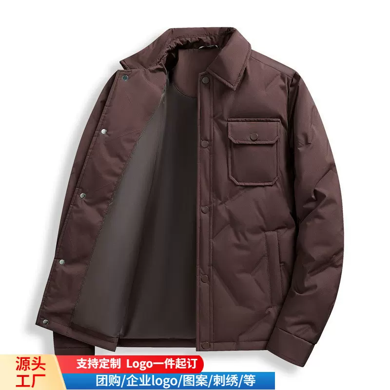 2024冬季爆款男士翻领灰鸭绒羽绒服神款转化高时尚潮流宽松休闲百
