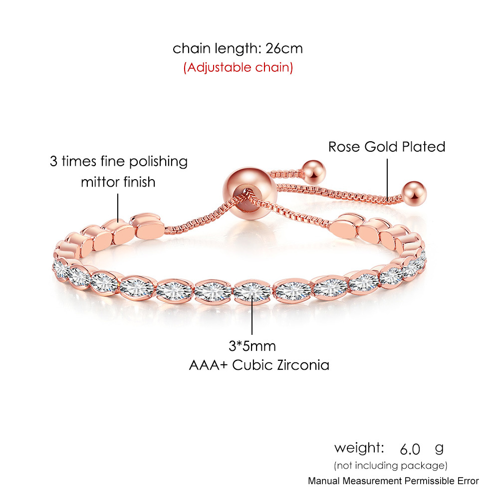Simple Style Oval Copper Inlay Zircon Bracelets 1 Piece