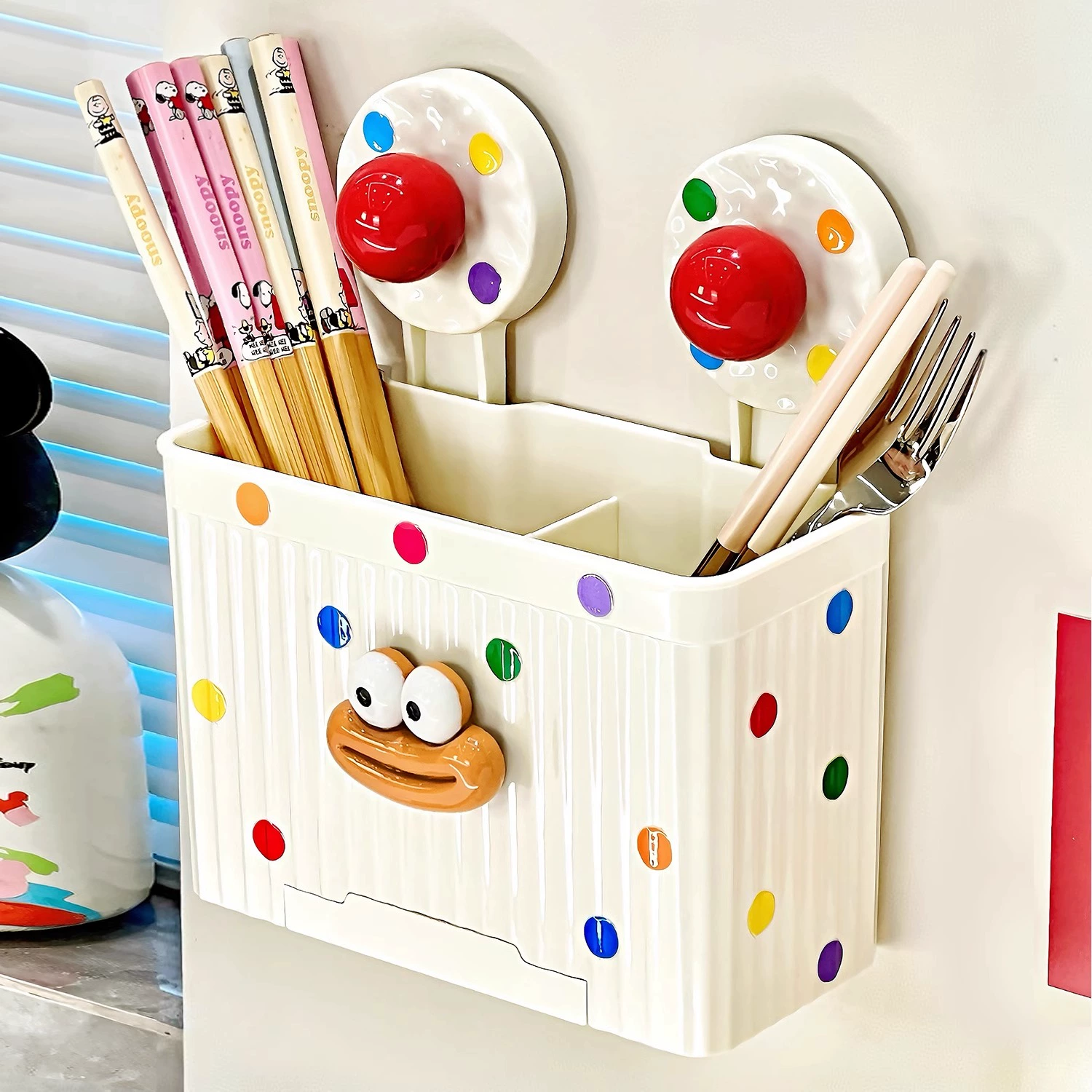 Коробка для хранения палочек для еды на присоске, новая бытовая сливная бочка для палочек для еды, настенная кухонная клетка для палочек для еды, стеллаж для хранения бочек