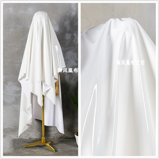 White super bright and smooth mirror bright soft high stretch anti-gloss leather imitation leather clothing fabric