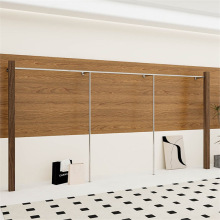 服装店展示架上墙不锈钢挂衣架胡桃木纹色复古女装店落地陈列货架