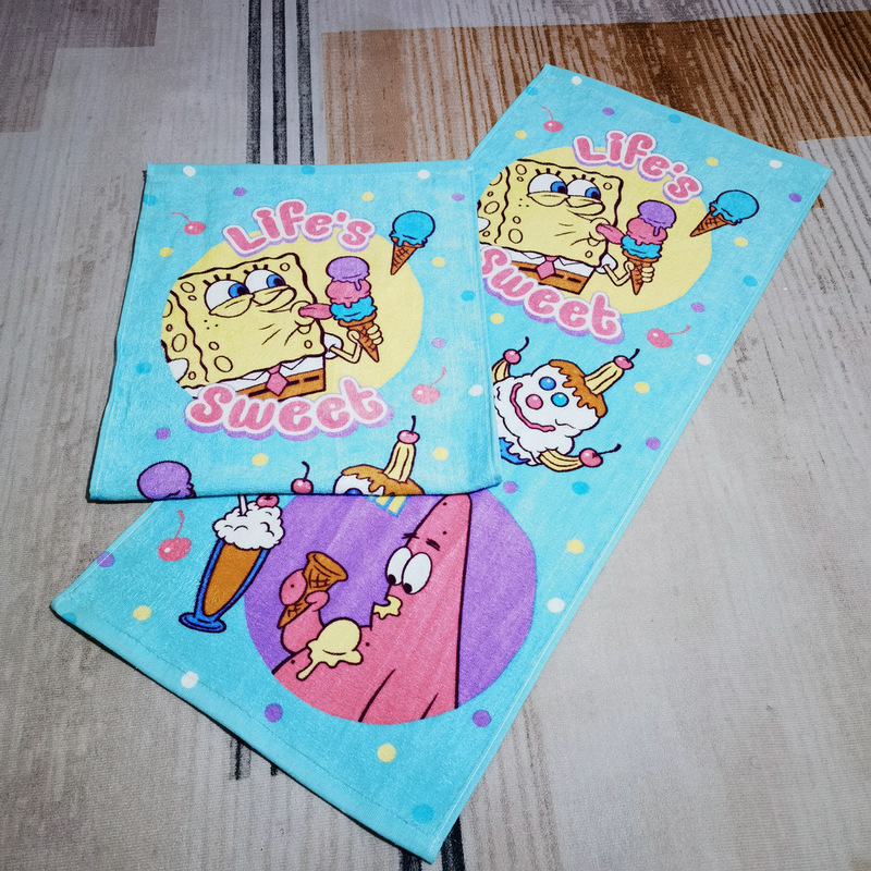 Foreign trade export pure cotton cut velvet reactive printing sponge baby Pie star towel face towel children's face towel Foreign trade export pure cotton cut velvet reactive printing sponge baby Pie star towel face towel children's face towel