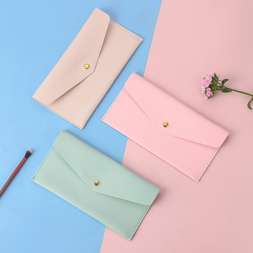 Leather Multicolor Pencil Case Handbag Stationery and Cosmetic Storage Hand-held Canvas Bag Wholesale