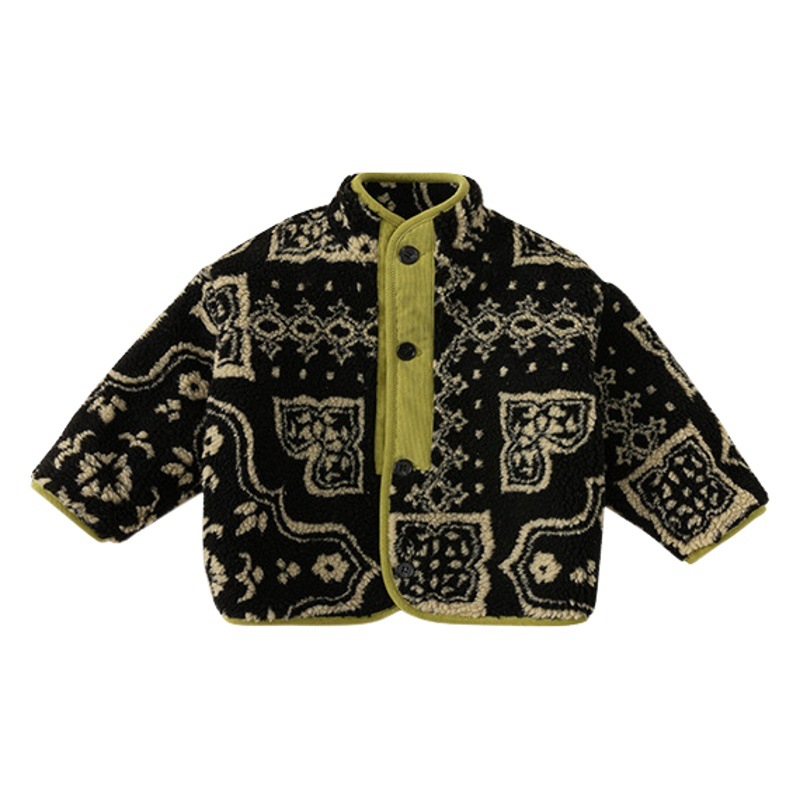 Ropa infantil Youbao, abrigo de algodón grueso con estampado étnico retro para niños y niñas, chaqueta infantil para niños pequeños