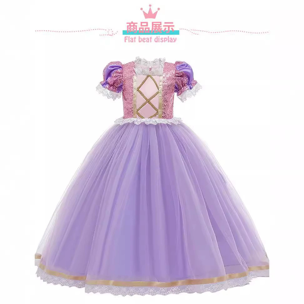 Платье для девочек Белоснежка Замороженные Рапунцель Платье Платье Платье для Хэллоуина