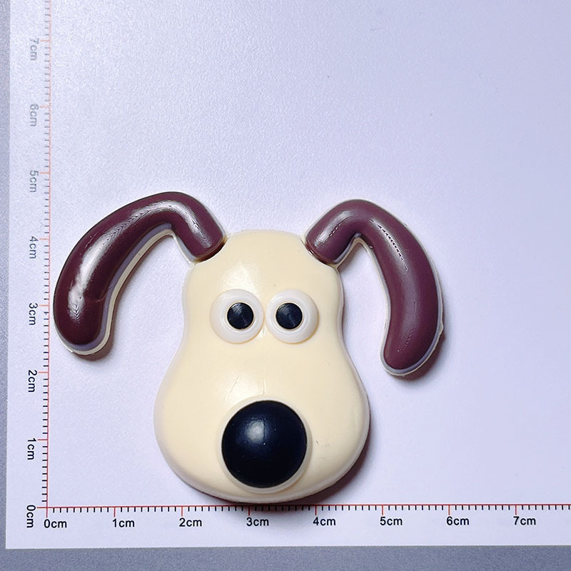 Juego de colores para niños tejido lindo invencible Perro Amor PVC pegamento flexible accesorios de joyería intestino grueso anillo de pelo caja de almacenamiento parche