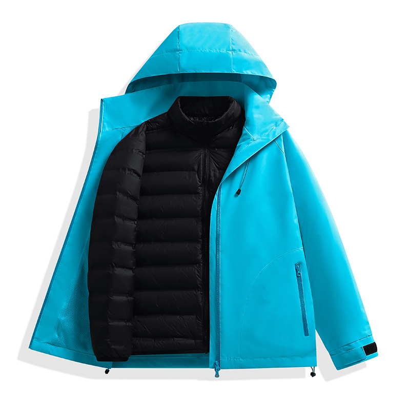 Factory Direct Sale 2025 Latest Data down Jacket Three-In-One Outdoor Couple Men's Casual Sports