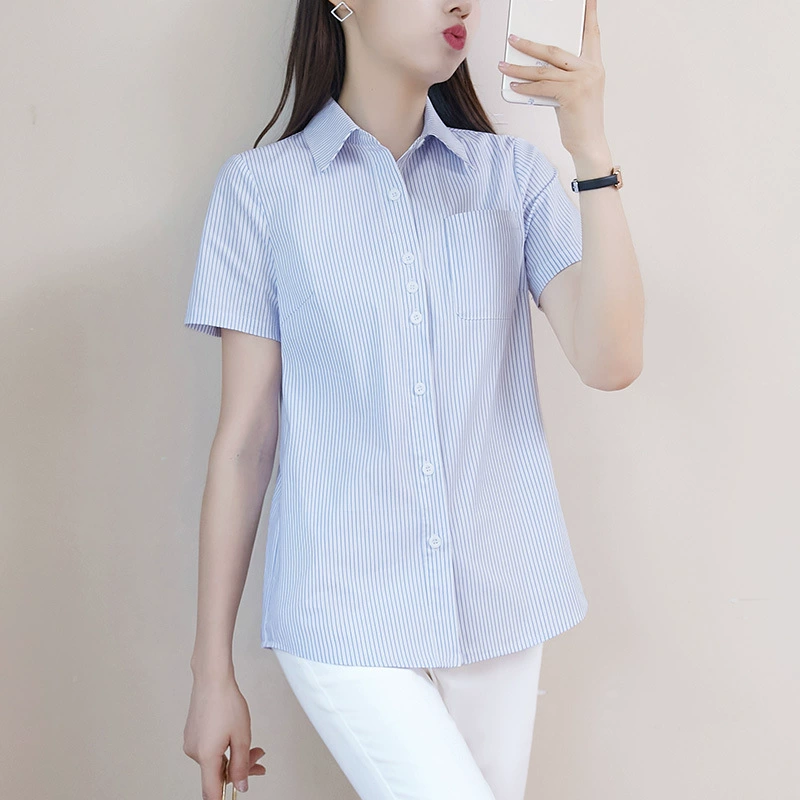 243 рубашки Летняя женская полосатая рубашка большой размер толстый мм свободный живот тонкая повседневная женская рубашка