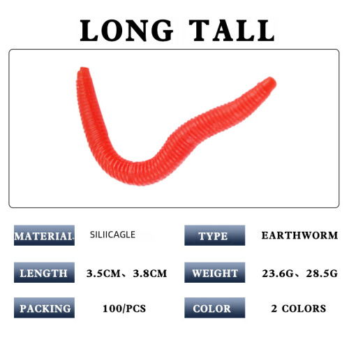 Bionic earthworm red worm bait for crucian carp, mandarin fish and grass carp fishing black hole bait for wild fishing all-purpose fish food simulation fake bait 