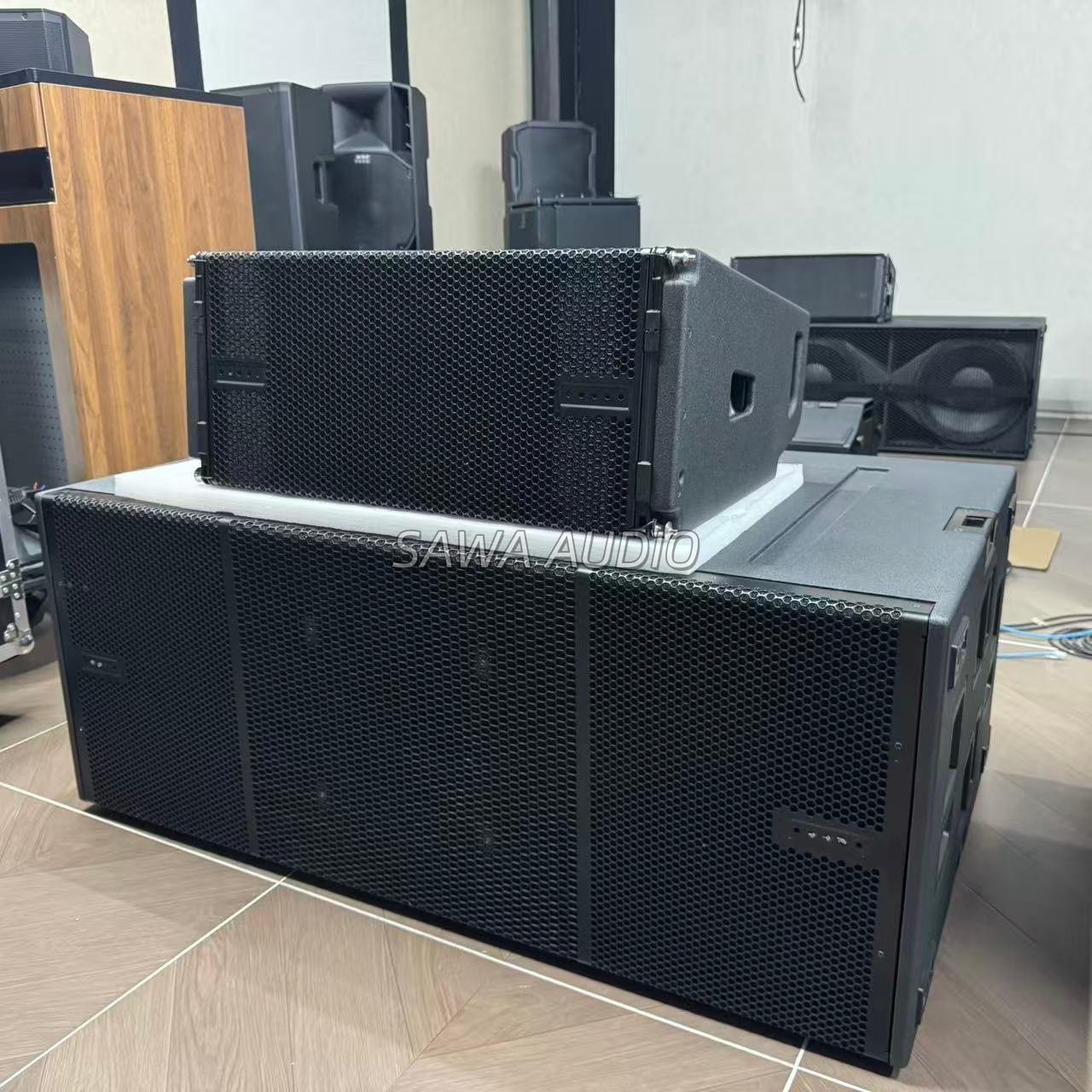 Doble 10 pulgadas de alta potencia matriz lineal escenario de sonido profesional al aire libre concierto altavoces de bar