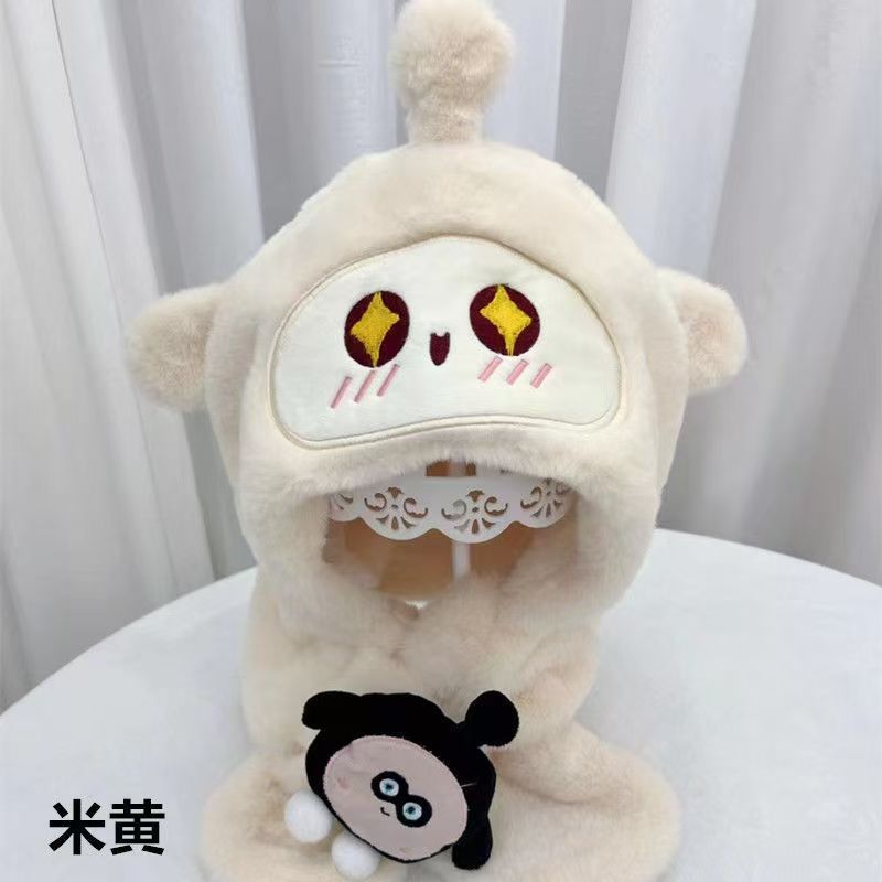 儿童冬季帽子围巾一体帽小蛋仔可爱卡通保暖厚毛绒男女童护耳围脖|undefined
