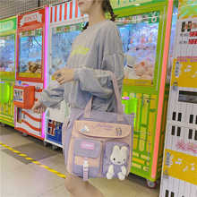 韩版小清新帆布手提包小众设计时尚百搭单肩包上课补习游玩斜挎包