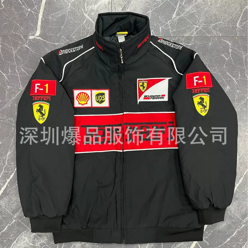 Ferrari, тонкая гоночная куртка, бейсбольная пуховая куртка, с вышивкой, дорожная версия, на заказ