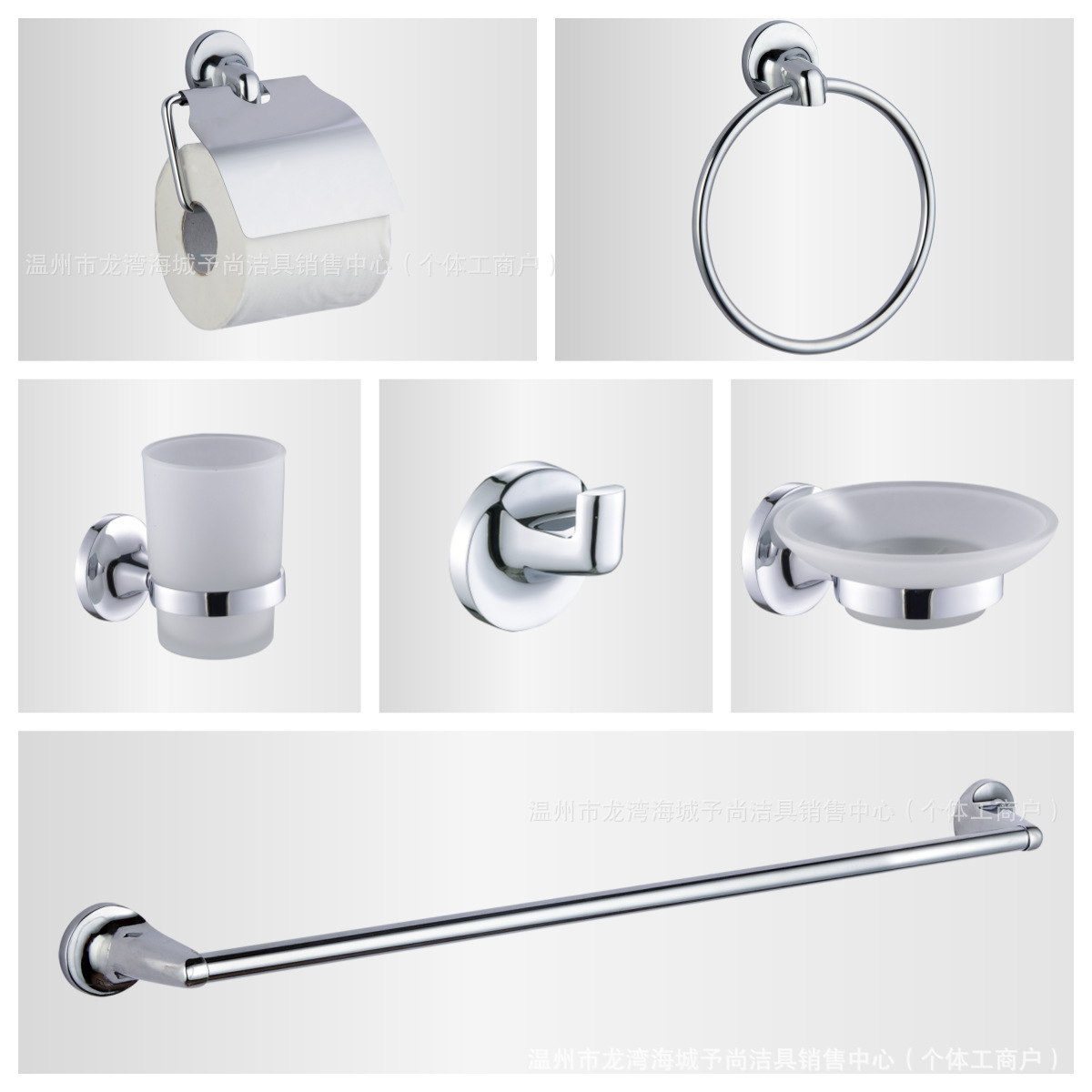 Toallas de aleación de zinc transfronterizas para el comercio exterior accesorios de baño conjunto de baño negro de seis piezas gancho de vestir barra única