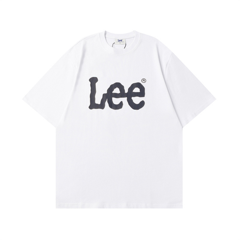 韓国のニッチトレンディブランドLee Wang Yibo Jin Baoluoと同じクラシックロゴルーズラウンドネックピュアコットン半袖Tシャツ女性用|undefined