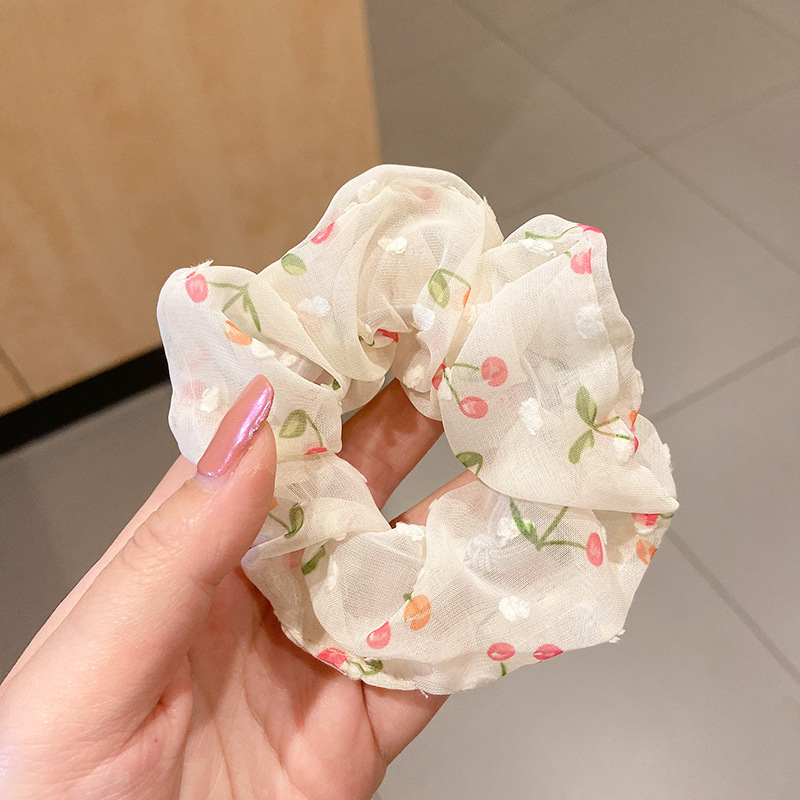 法式文艺~复古甜美方巾大肠发圈女高级感超大号马尾头绳发 饰头饰|undefined