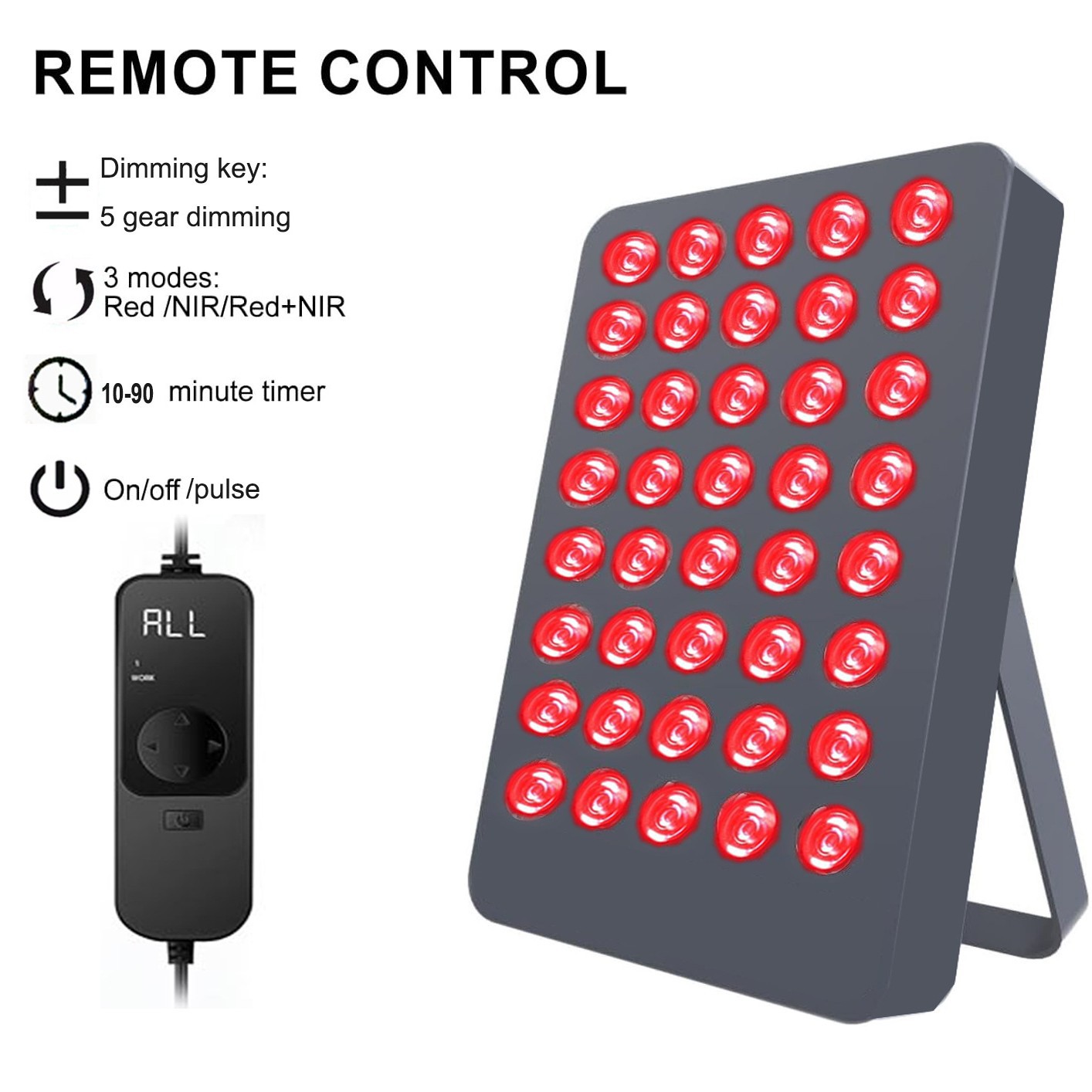 Lámpara LED transfronteriza luminaria portátil led doméstico ajuste 40 lámparas 660 + 850nm luz infrarroja soporte fototerapia